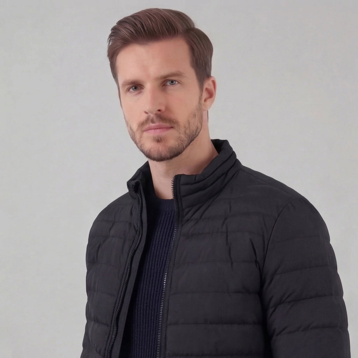 James | Cosy Lightweight Puffer Jacket with Stand Collar