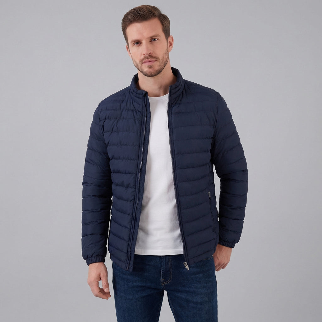 James | Cosy Lightweight Puffer Jacket with Stand Collar