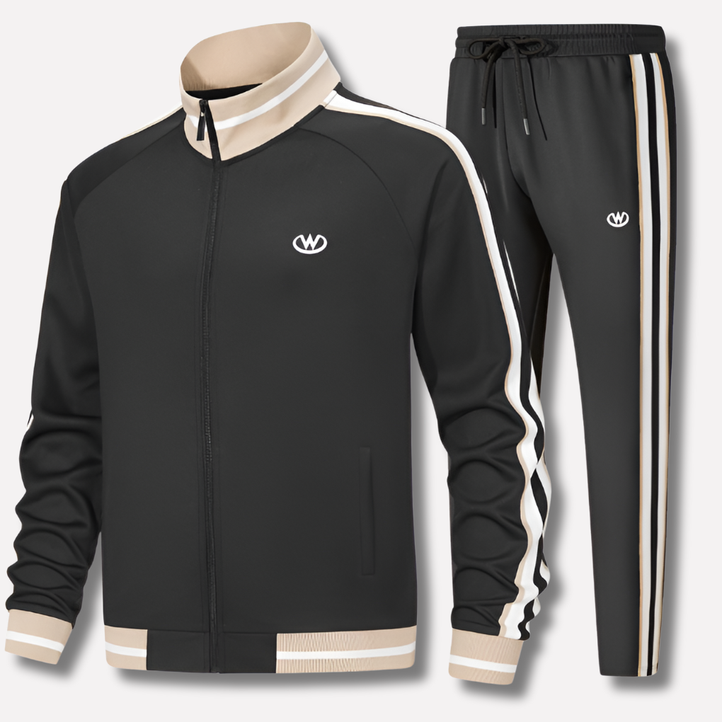 James | Cosy Zip-Up Jogger Tracksuit Set with Stripe Detail