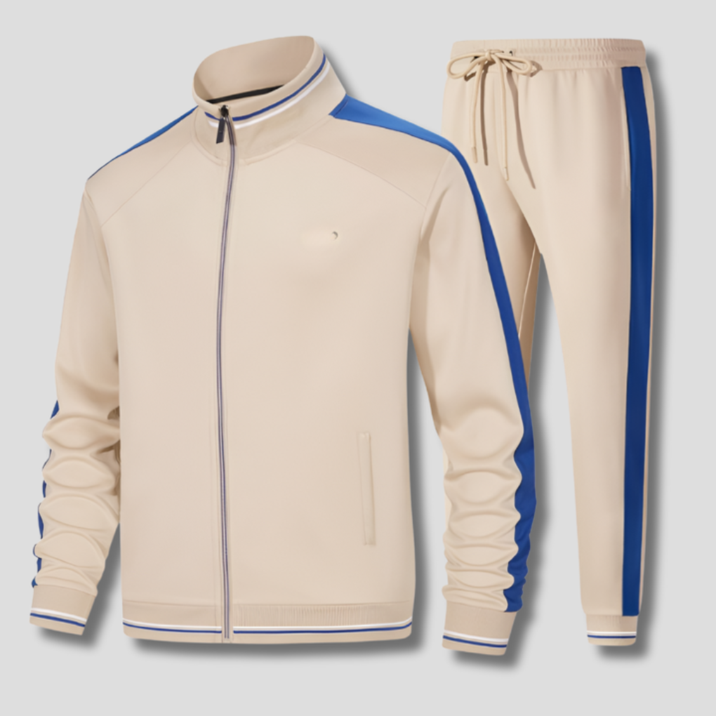 James | Cosy Zip-Up Jogger Tracksuit Set with Stripe Detail