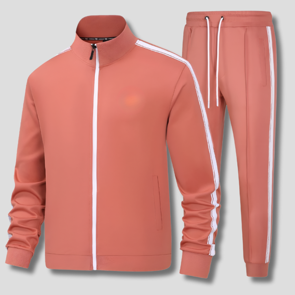 James | Cosy Zip-Up Jogger Tracksuit Set with Stripe Detail