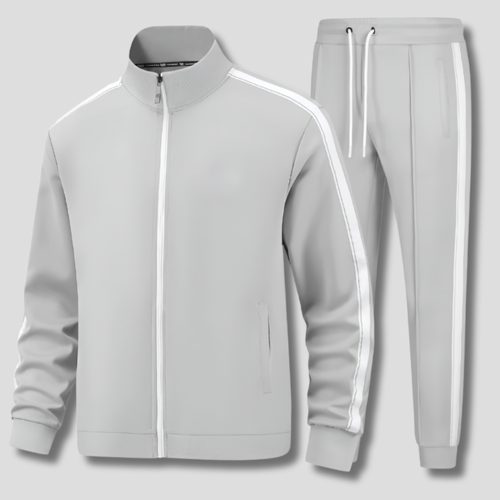 James | Cosy Zip-Up Jogger Tracksuit Set with Stripe Detail