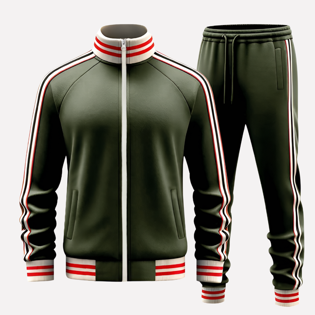 James | Cosy Zip-Up Jogger Tracksuit Set with Stripe Detail