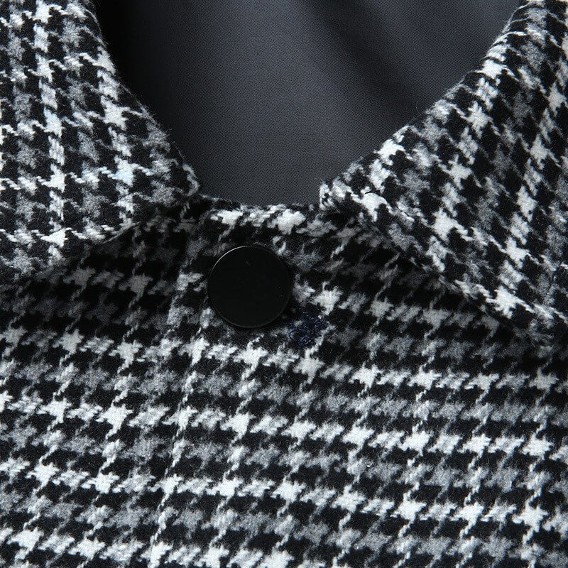James | Houndstooth Collared Button-Up Tweed Jacket
