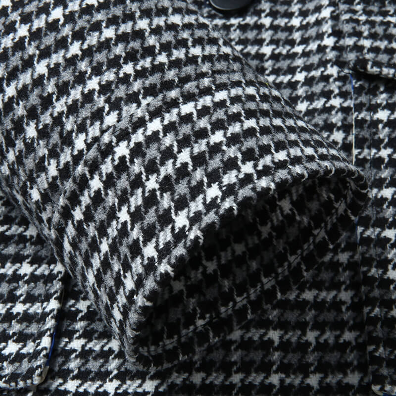 James | Houndstooth Collared Button-Up Tweed Jacket