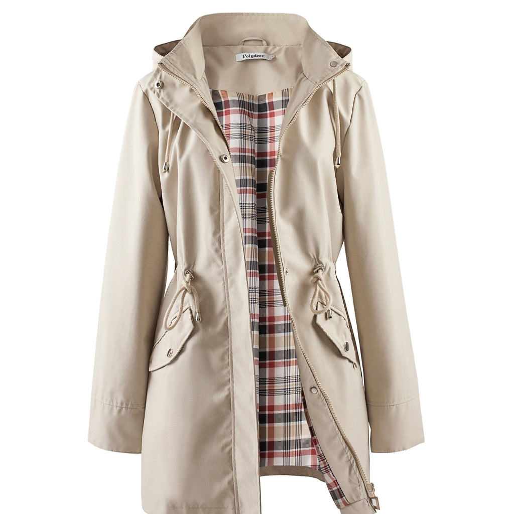 Jasmine | Elegant Hooded Waterproof Jacket with Drawstring Waist