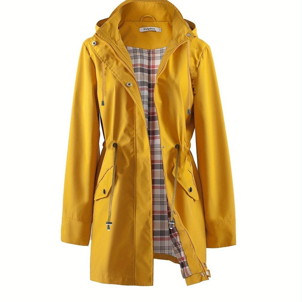 Jasmine | Elegant Hooded Waterproof Jacket with Drawstring Waist