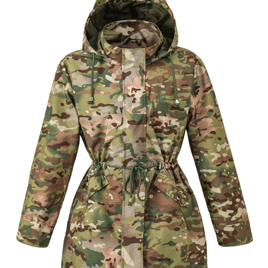 Jasmine | Elegant Hooded Waterproof Jacket with Drawstring Waist
