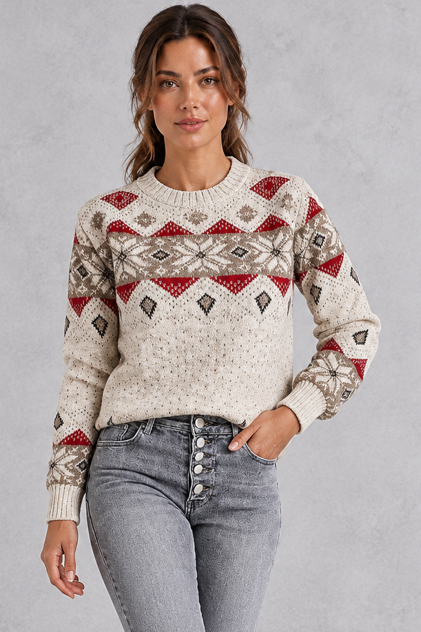 Jasmine | Fair Isle Snowflake Christmas Jumper for Women