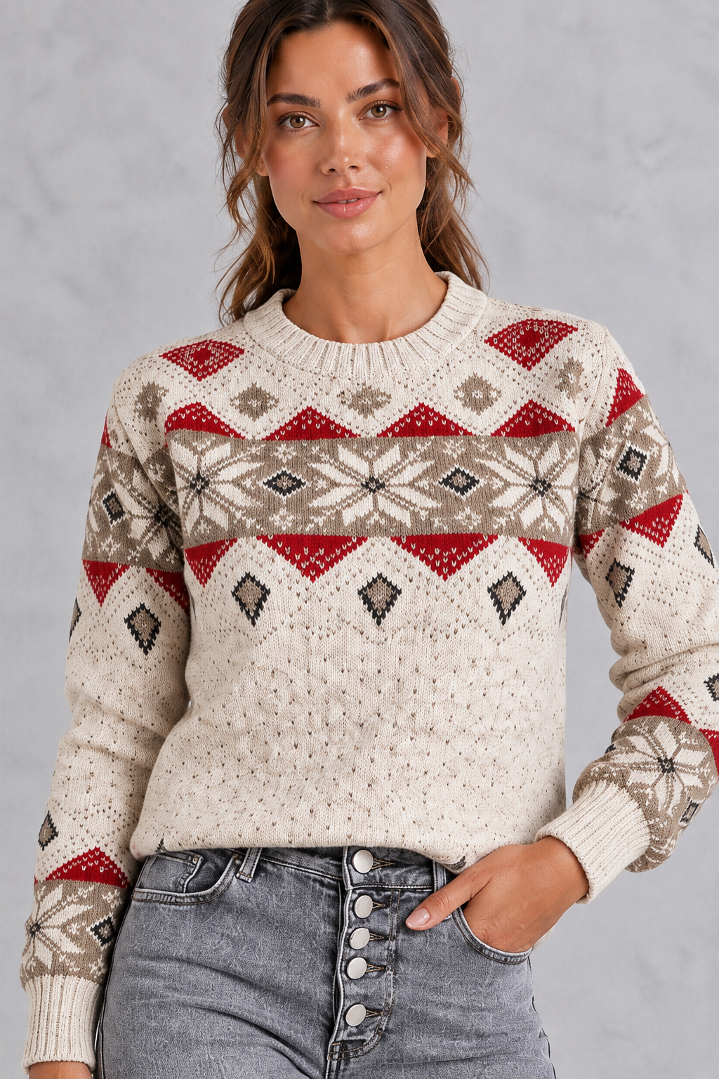 Jasmine | Fair Isle Snowflake Christmas Jumper for Women
