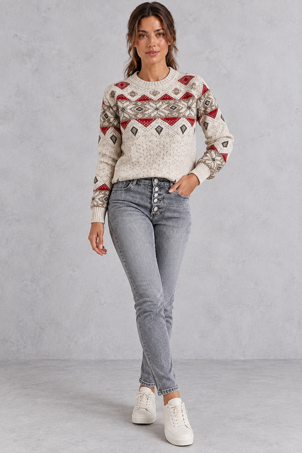 Jasmine | Fair Isle Snowflake Christmas Jumper for Women