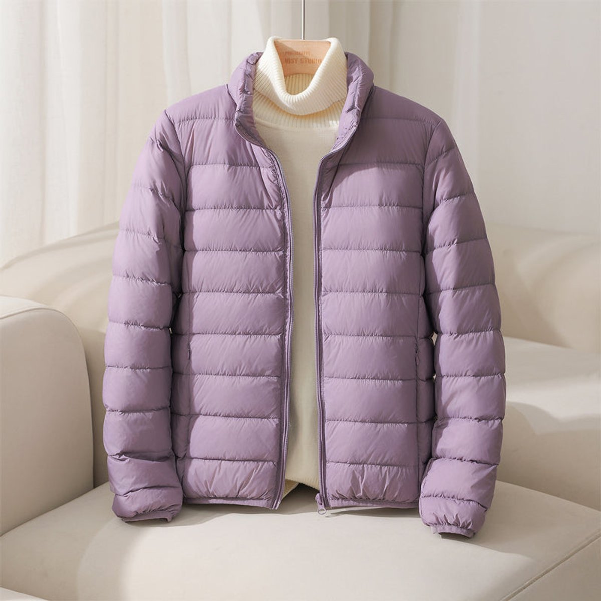 Jasmine | Polished Quilted Puffer Jacket Women with Stand Collar