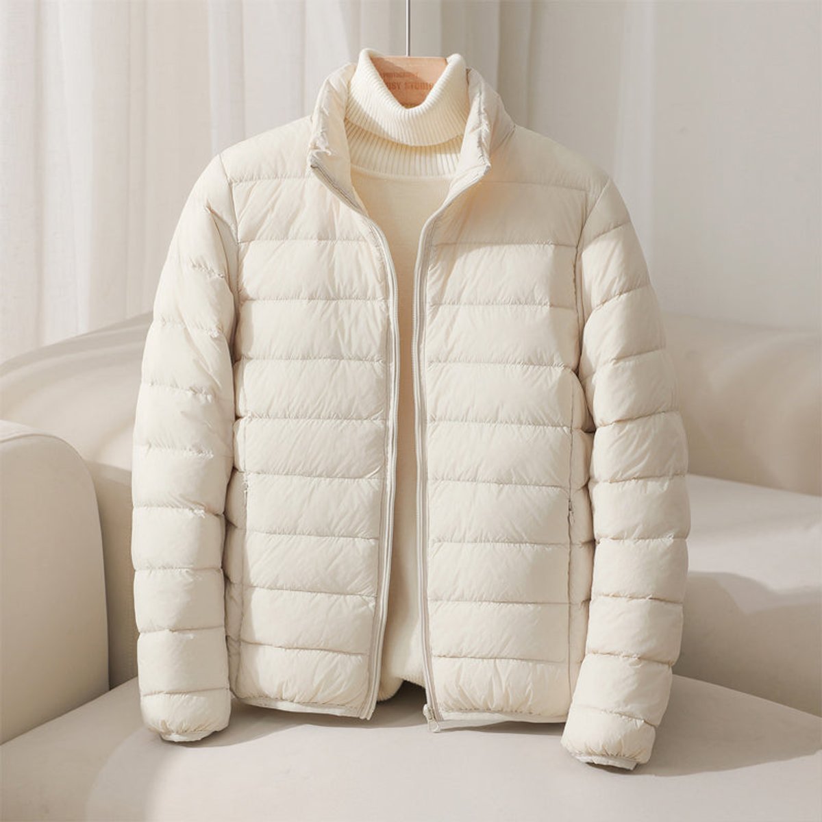 Jasmine | Polished Quilted Puffer Jacket Women with Stand Collar