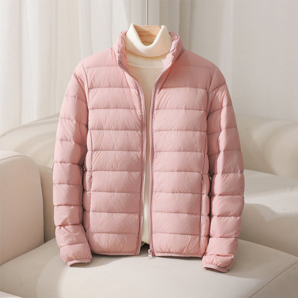 Jasmine | Polished Quilted Puffer Jacket Women with Stand Collar