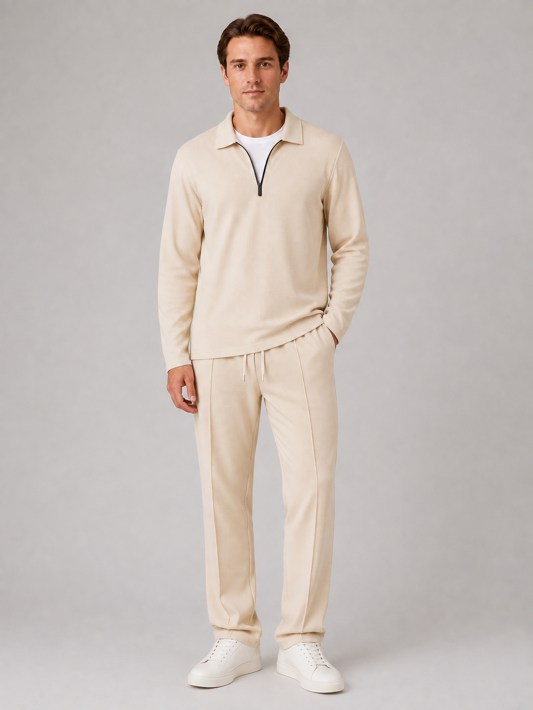 Jasper | Classic Textured Quarter-Zip Tracksuit Co-Ord