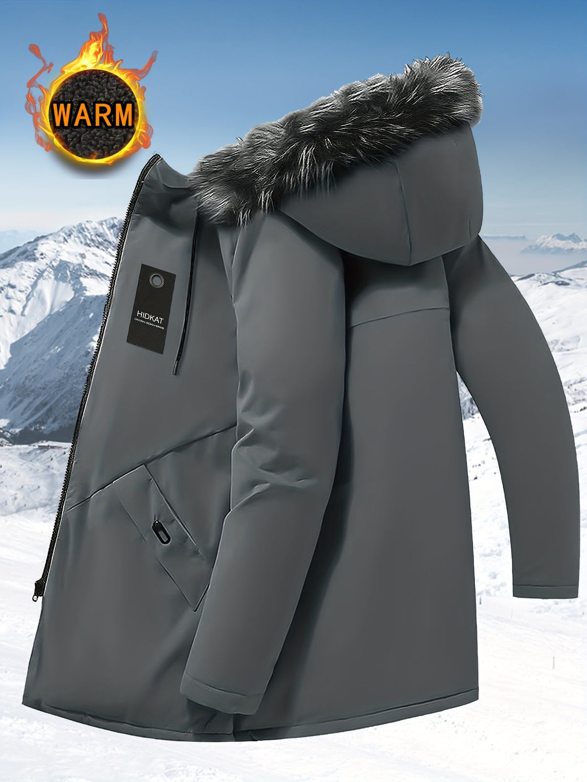 Jaxon | Polished Fur-Trim Hooded Mens Parka Jacket
