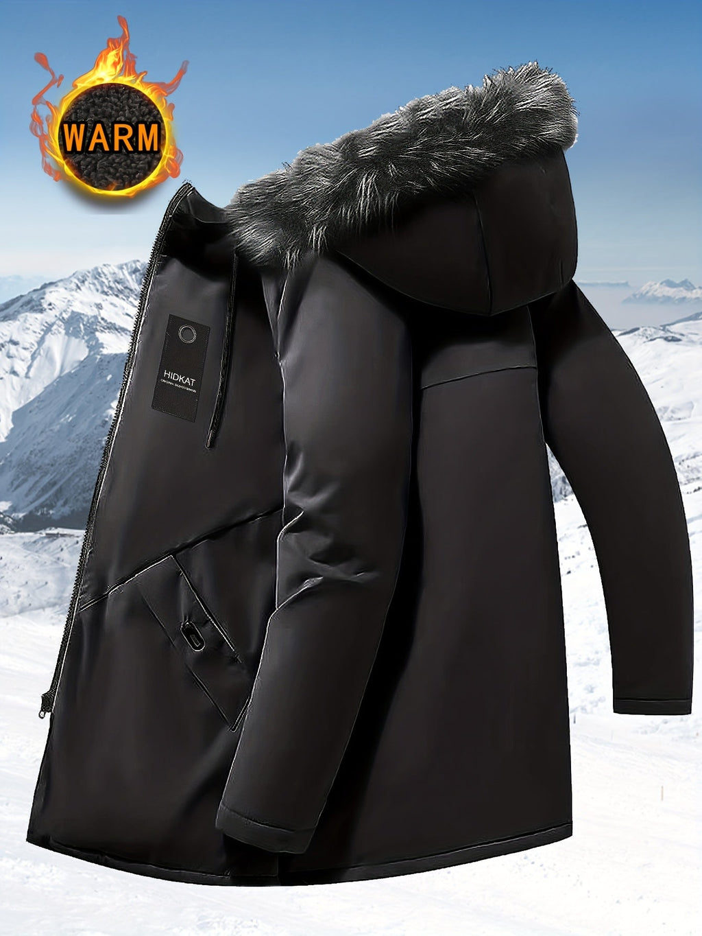 Jaxon | Polished Fur-Trim Hooded Mens Parka Jacket