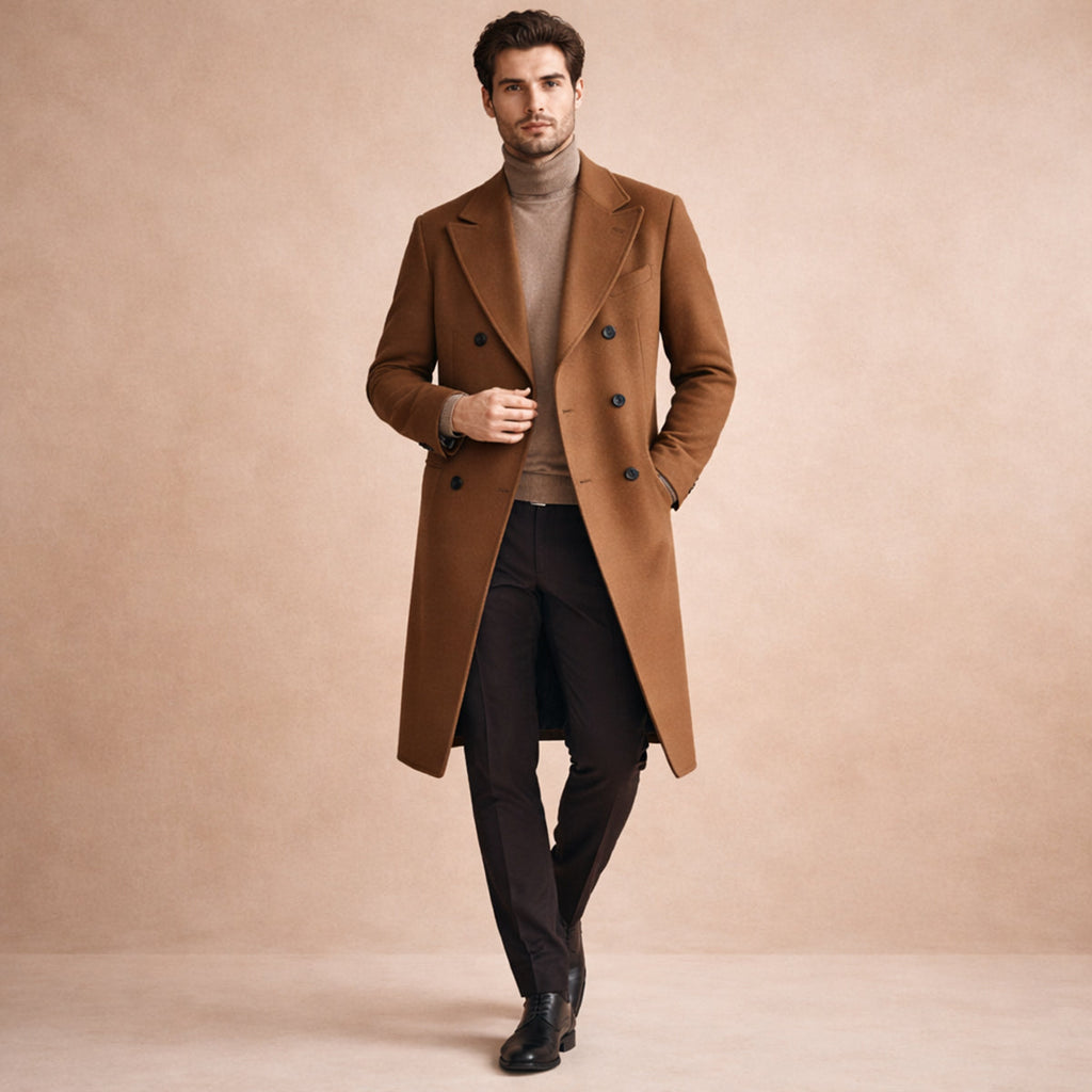Jesse | Classic Tailored Long Double-Breasted Mens Coats