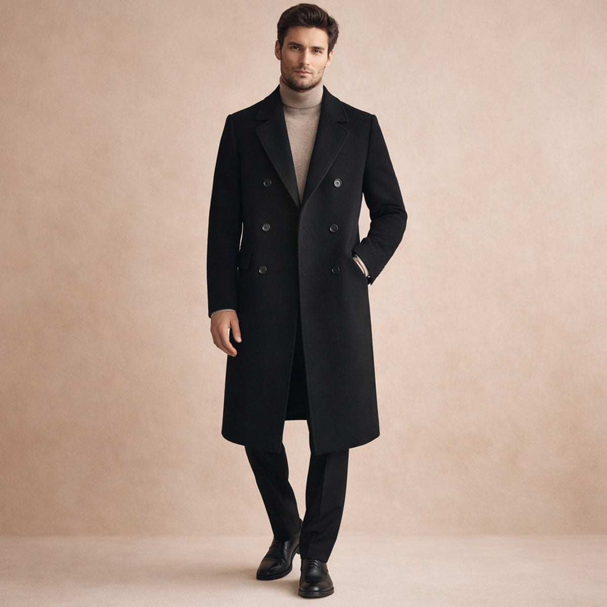 Jesse | Classic Tailored Long Double-Breasted Mens Coats