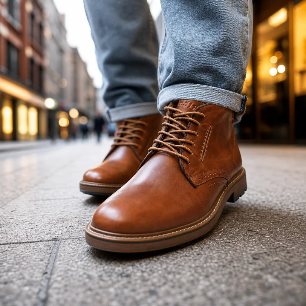 Jesse | Elegant Lace-Up Brogue Mens Boots