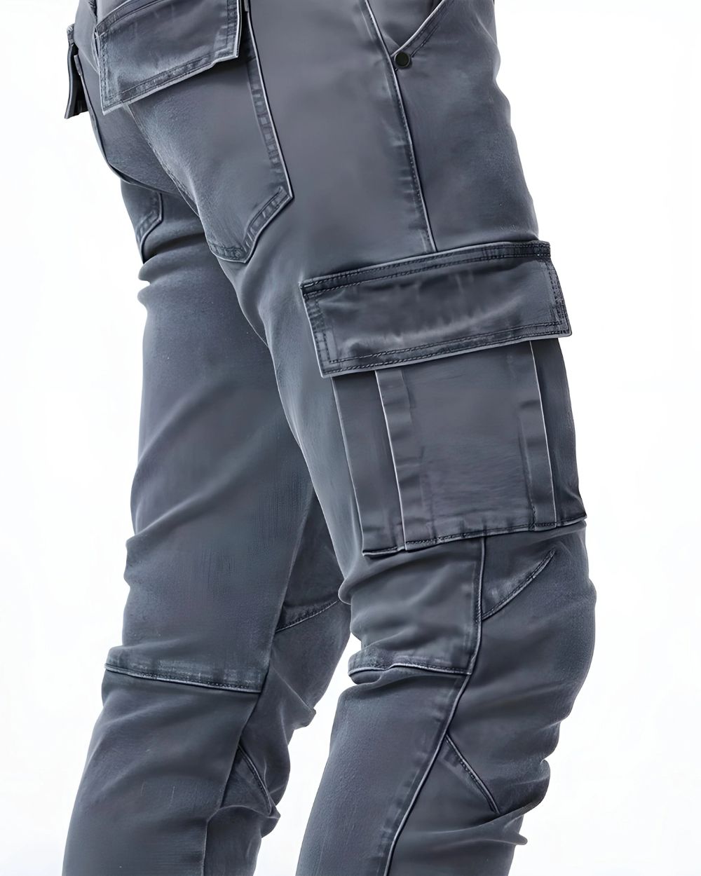 Jesse | Polished Slim Fit Stretch Cargo Trousers
