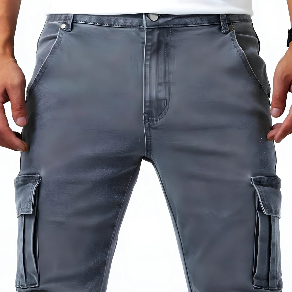 Jesse | Polished Slim Fit Stretch Cargo Trousers