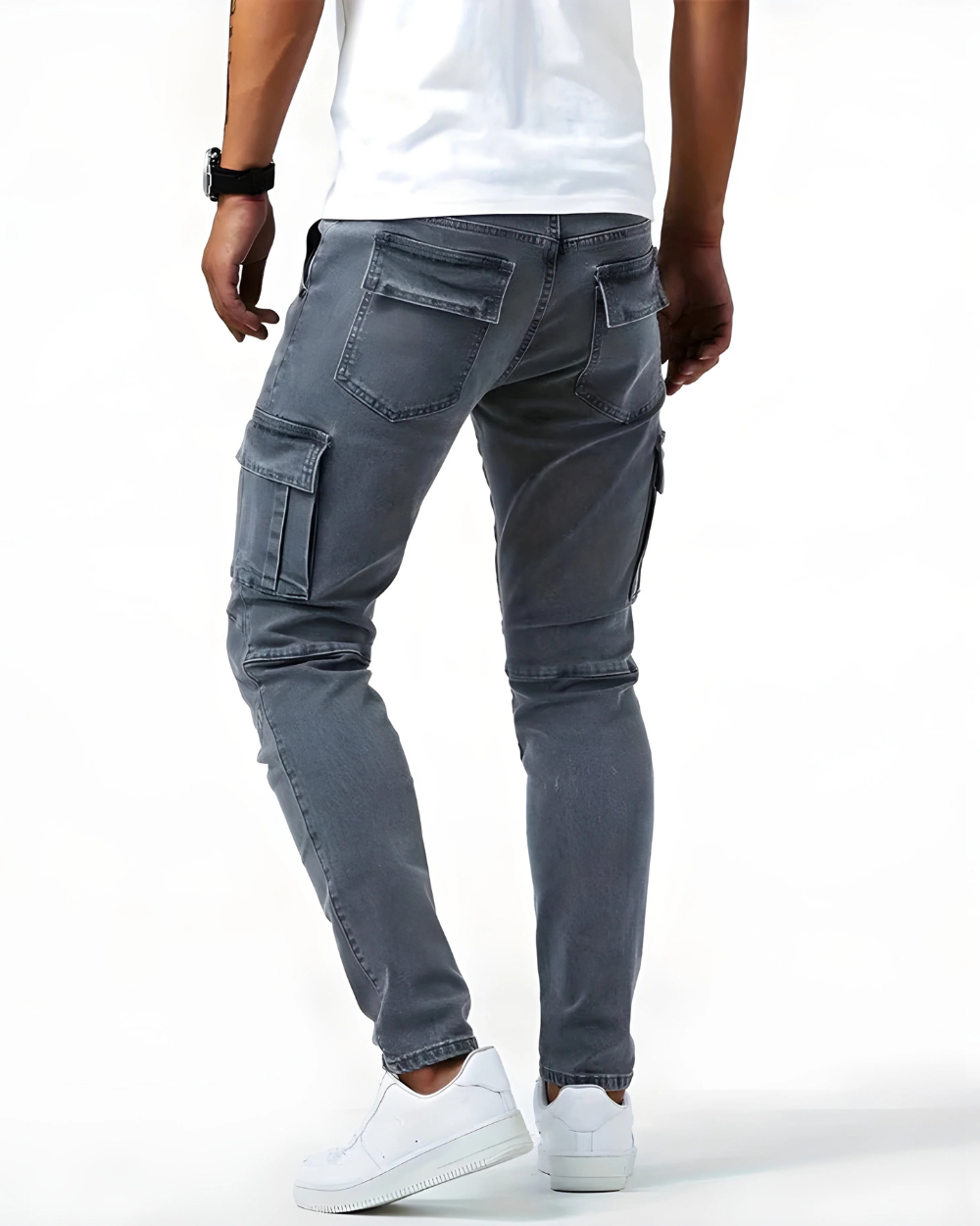 Jesse | Polished Slim Fit Stretch Cargo Trousers