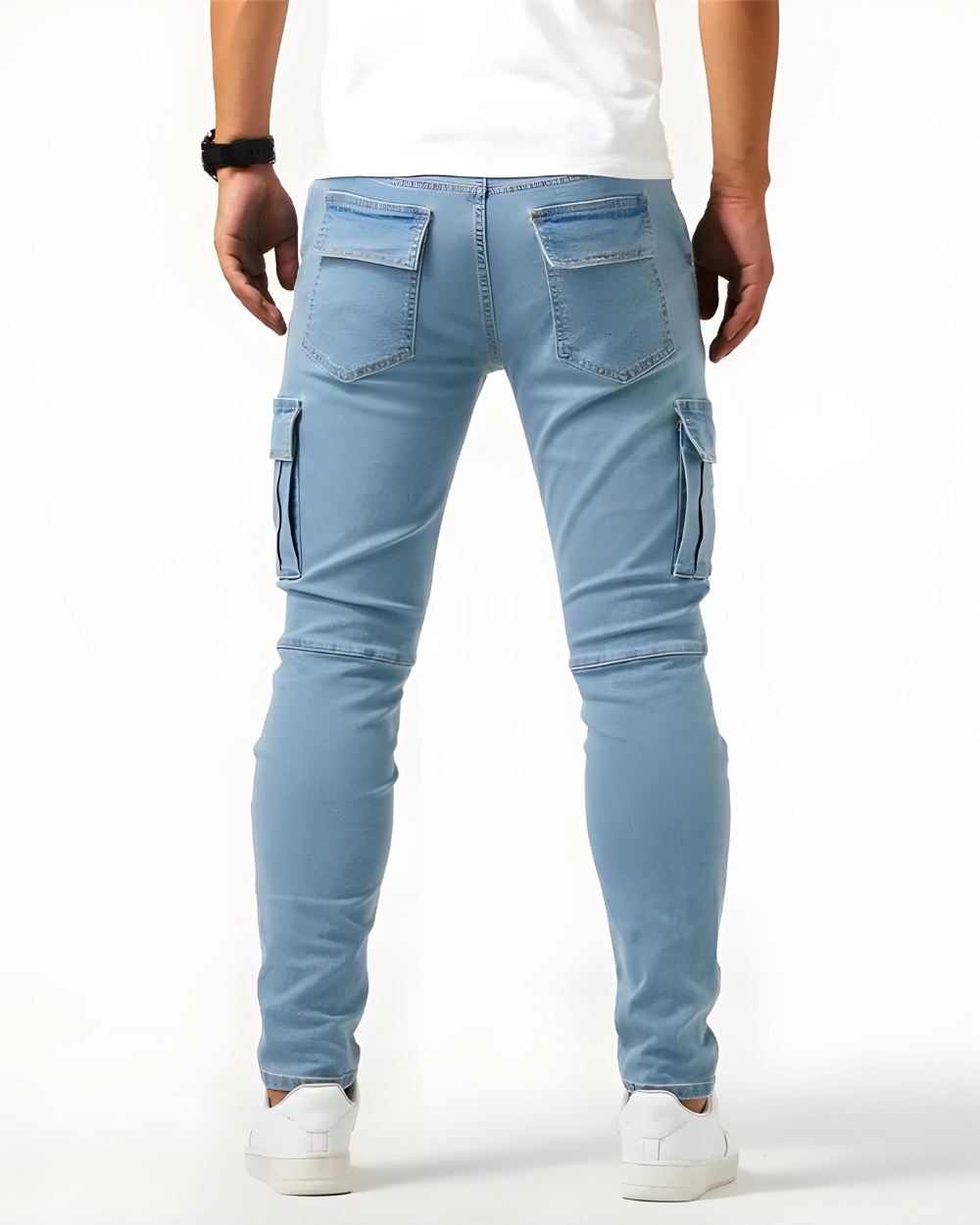 Jesse | Polished Slim Fit Stretch Cargo Trousers