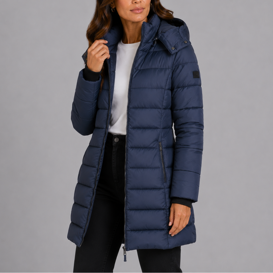Jessica | Classic Quilted Long Puffer Coat with Hood