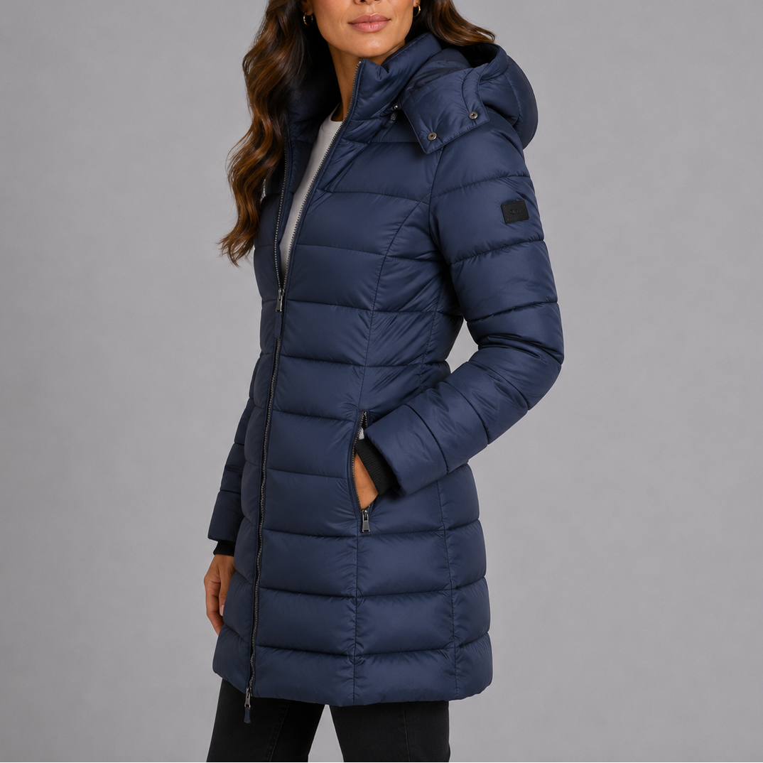 Jessica | Classic Quilted Long Puffer Coat with Hood
