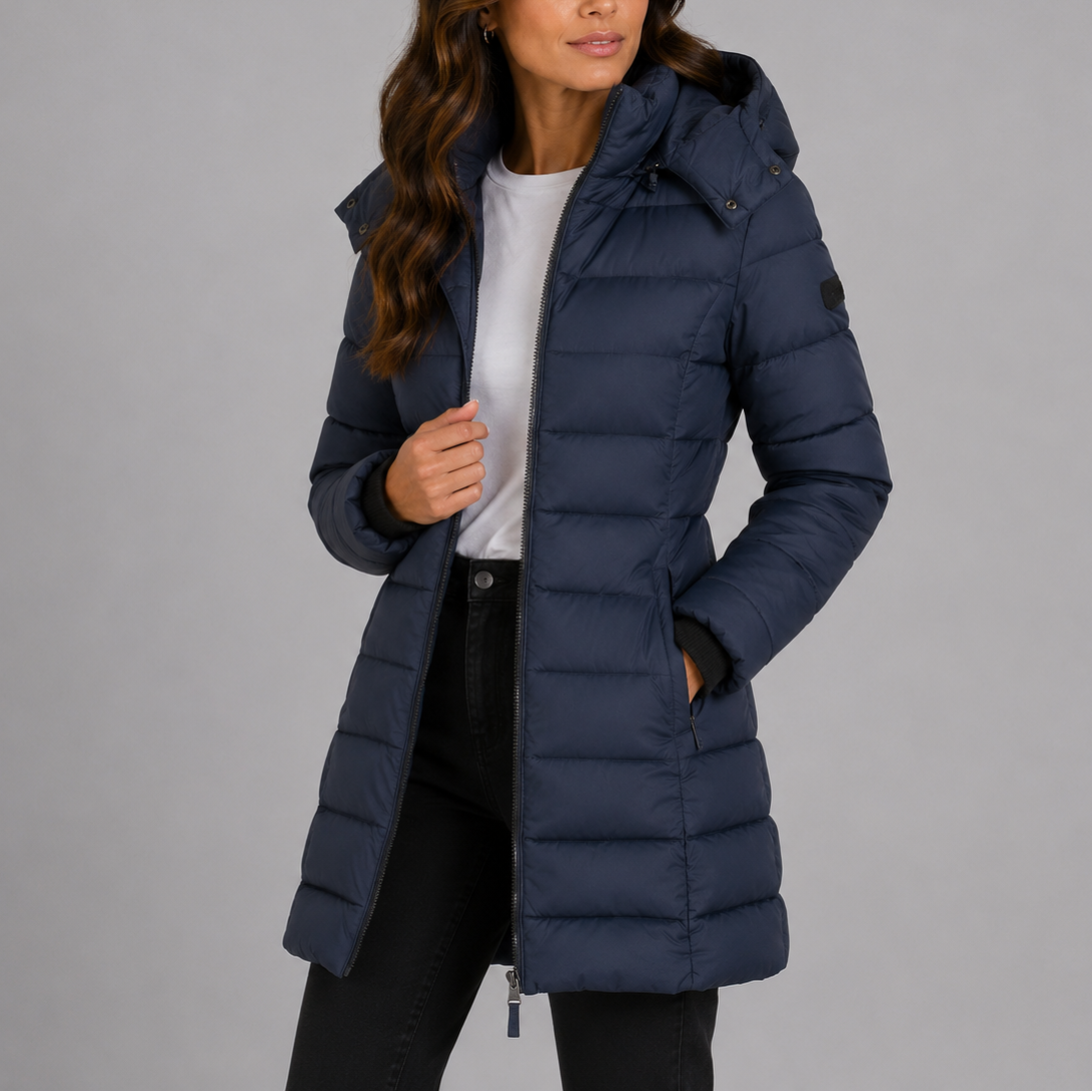 Jessica | Classic Quilted Long Puffer Coat with Hood