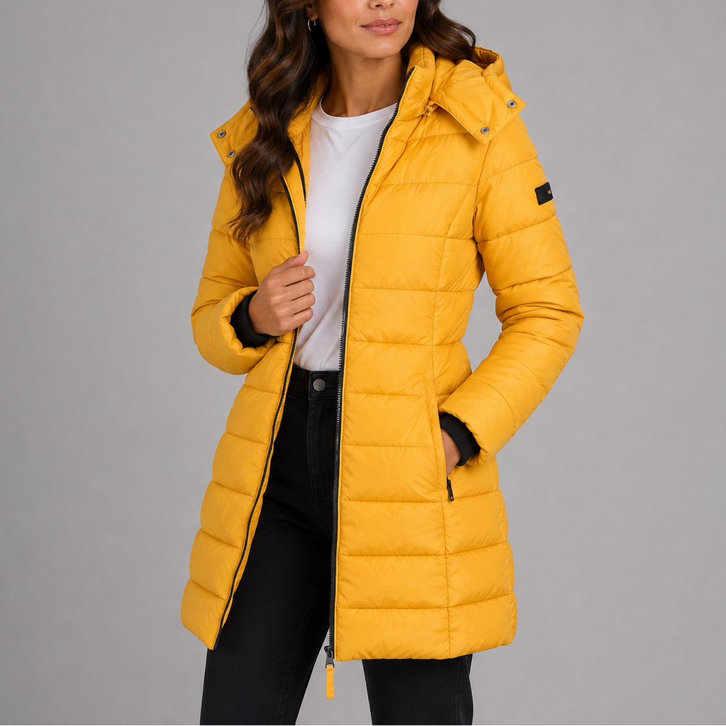 Jessica | Classic Quilted Long Puffer Coat with Hood