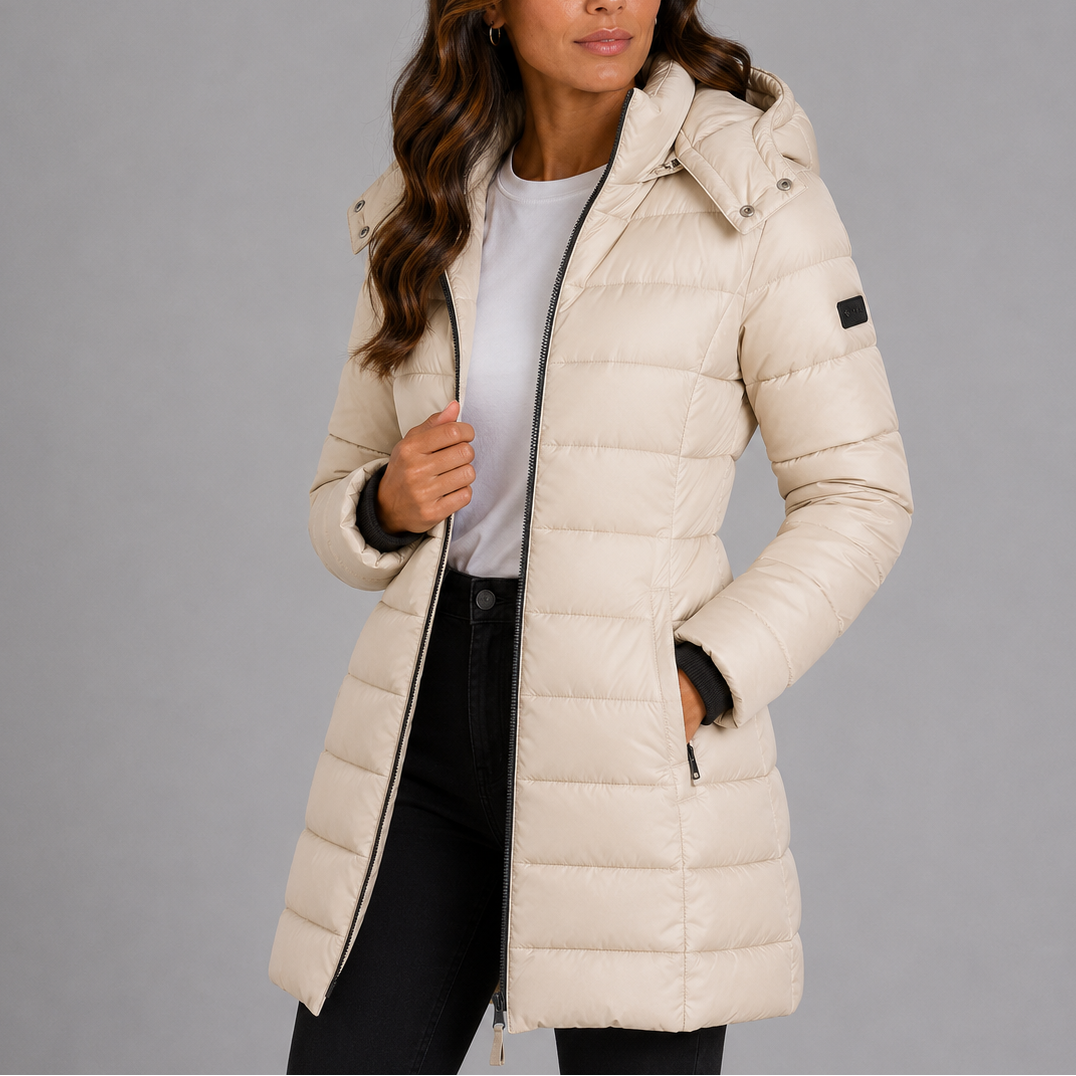 Jessica | Classic Quilted Long Puffer Coat with Hood