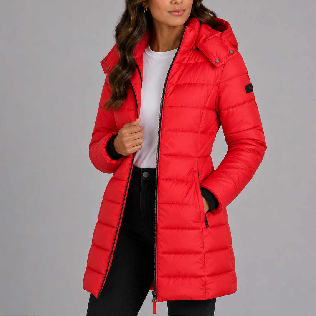 Jessica | Classic Quilted Long Puffer Coat with Hood