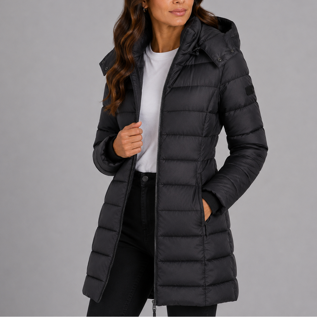 Jessica | Classic Quilted Long Puffer Coat with Hood