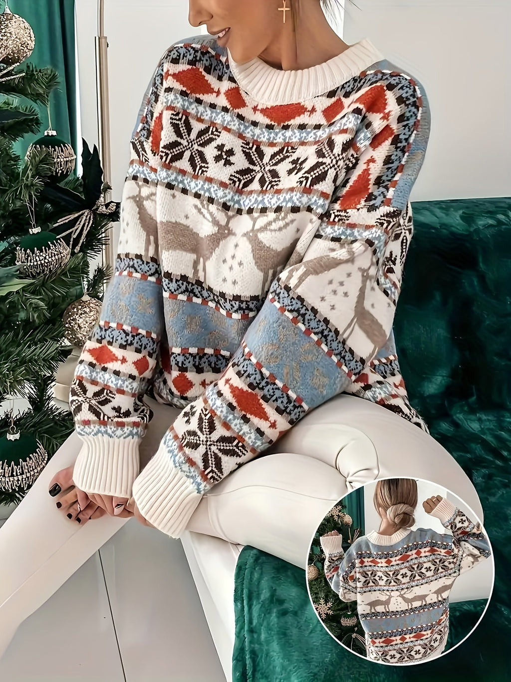 Jessica | Effortless Fair Isle Reindeer Christmas Jumper