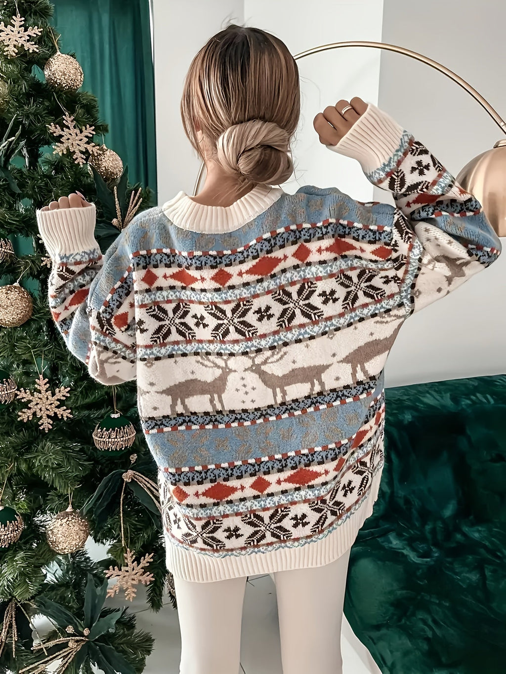 Jessica | Effortless Fair Isle Reindeer Christmas Jumper