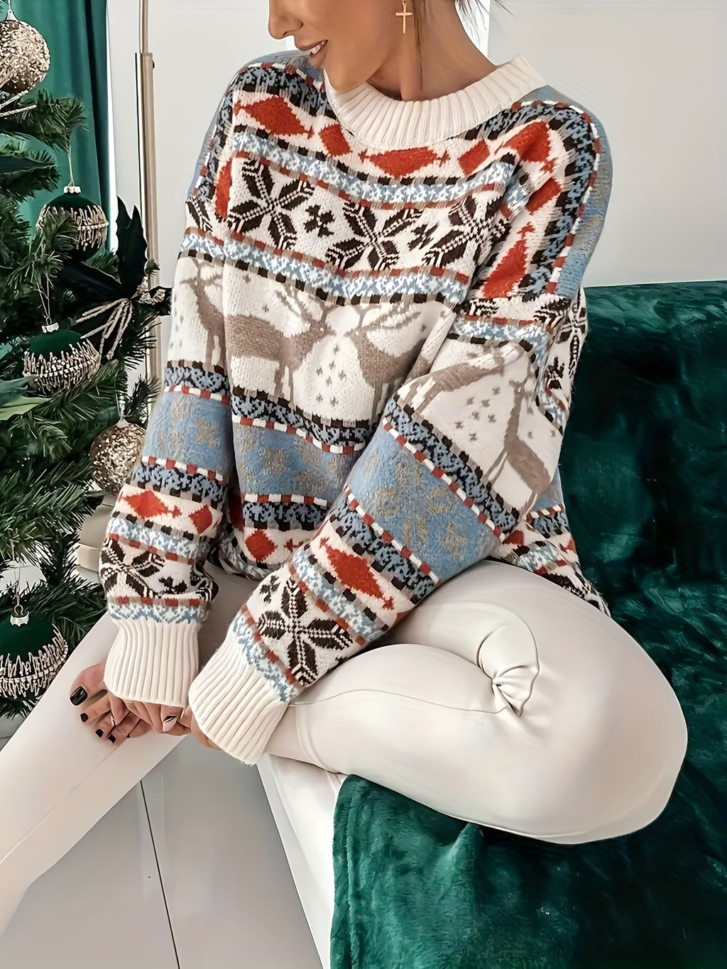 Jessica | Effortless Fair Isle Reindeer Christmas Jumper