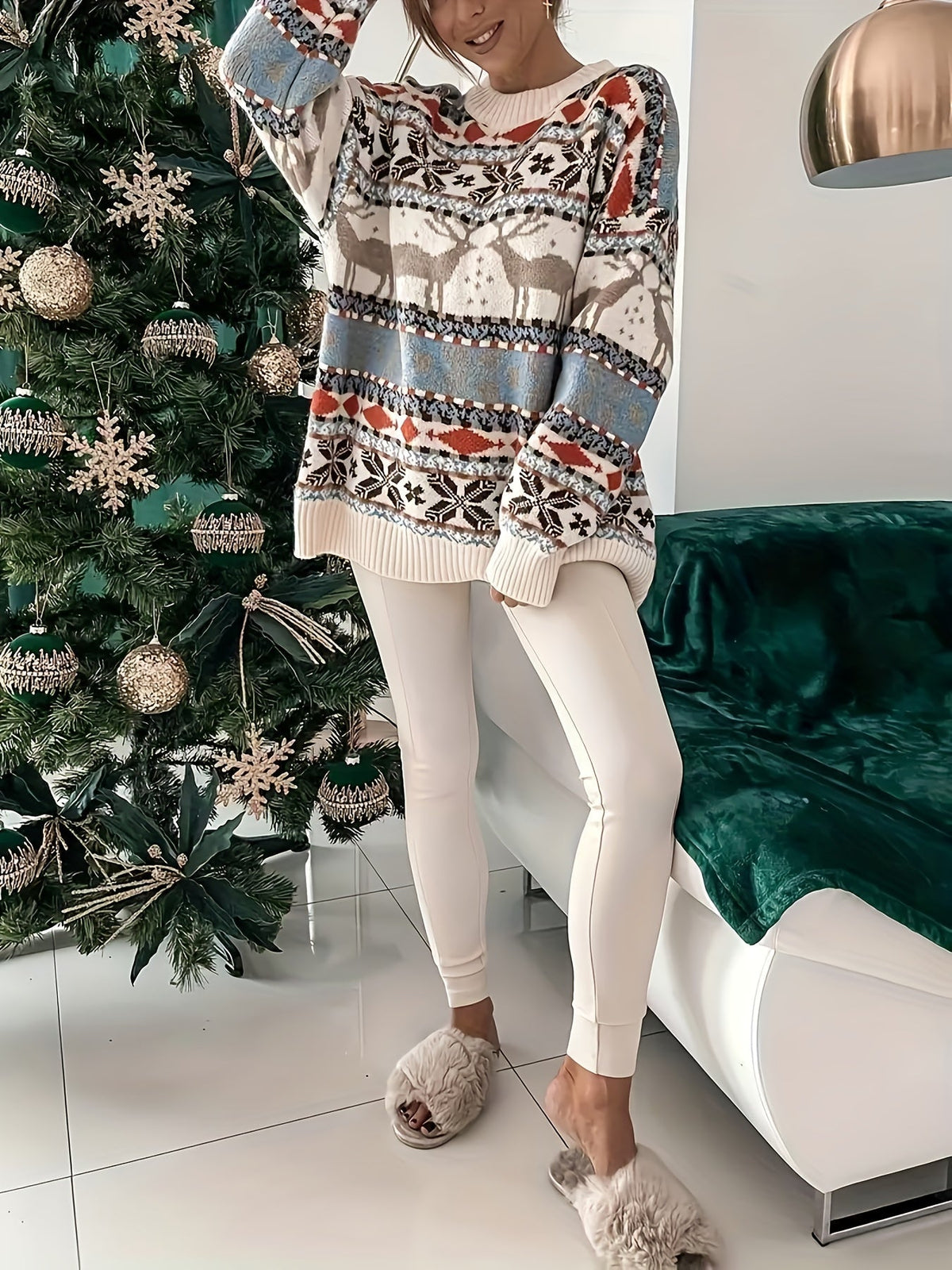 Jessica | Effortless Fair Isle Reindeer Christmas Jumper