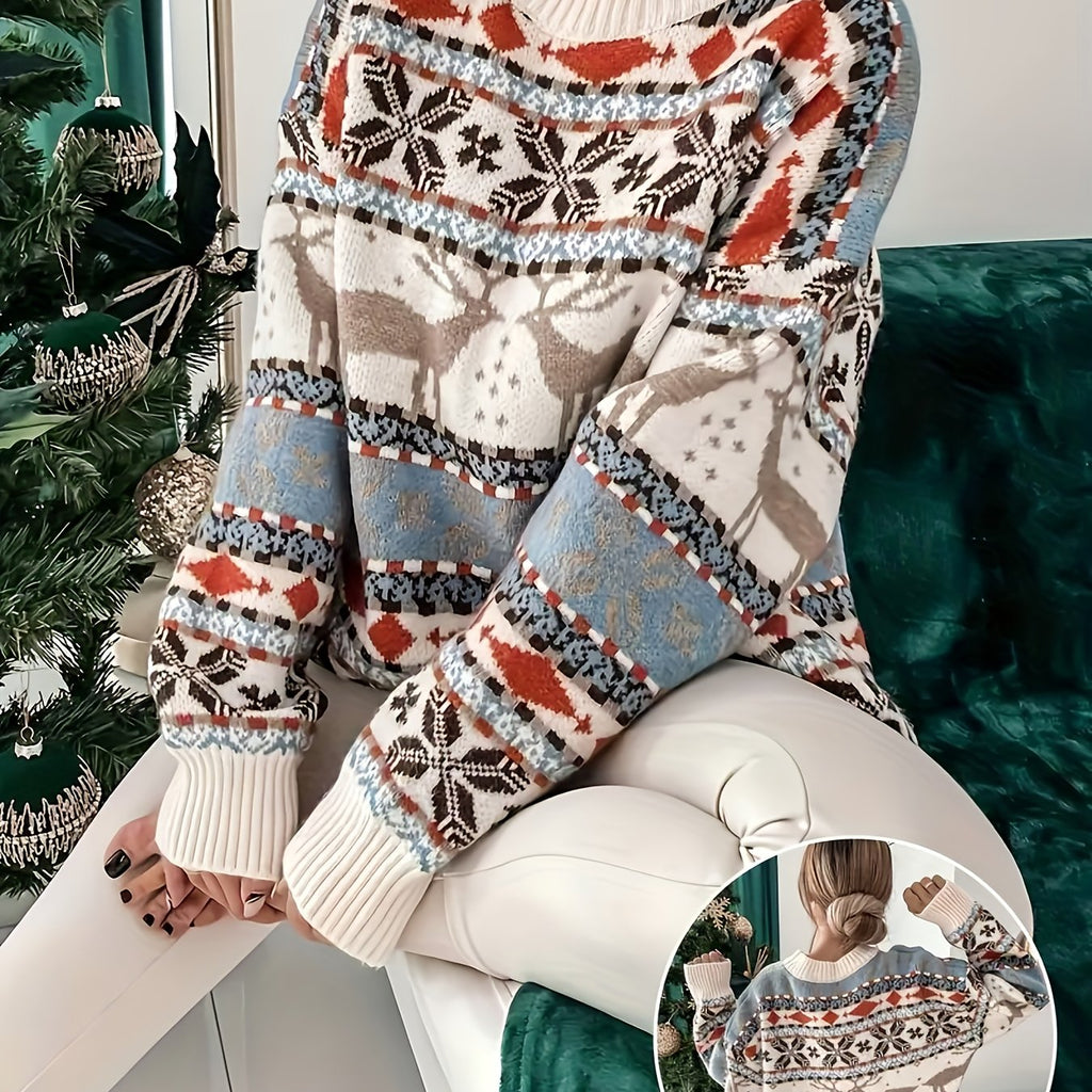Jessica | Effortless Fair Isle Reindeer Christmas Jumper