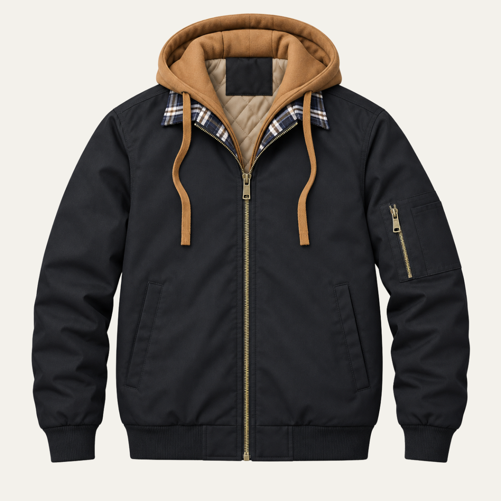 Joseph | Chic Hooded Mens Parka Jacket with Fleece Lining