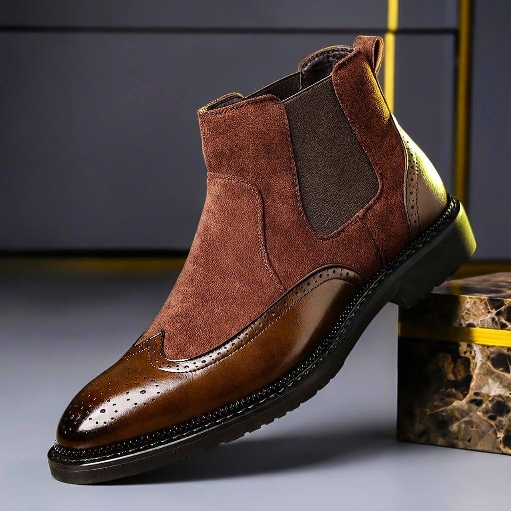 Joseph | Stylish Brogue Chelsea Mens Boots