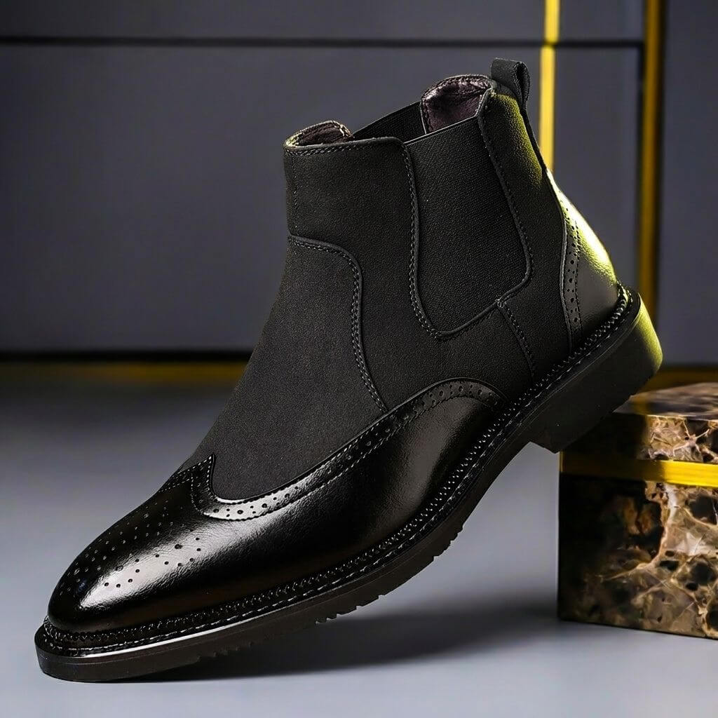 Joseph | Stylish Brogue Chelsea Mens Boots