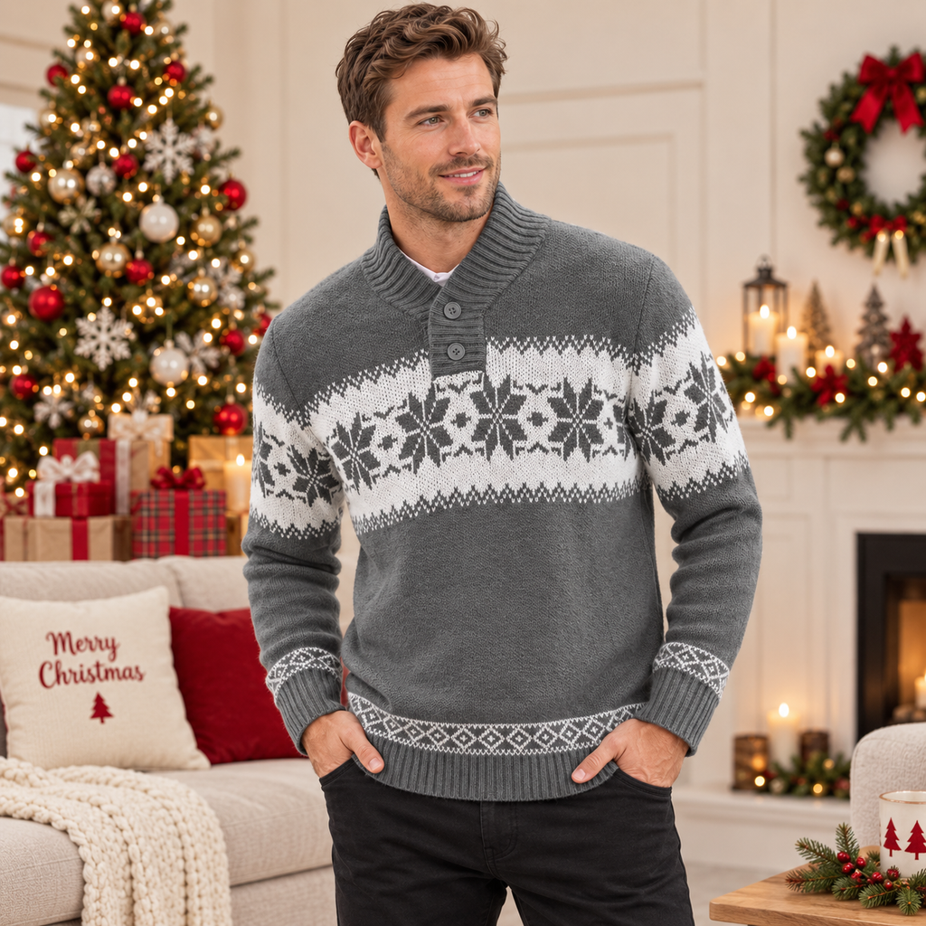 Joshua | Fair Isle Snowflake Mens Christmas Jumper