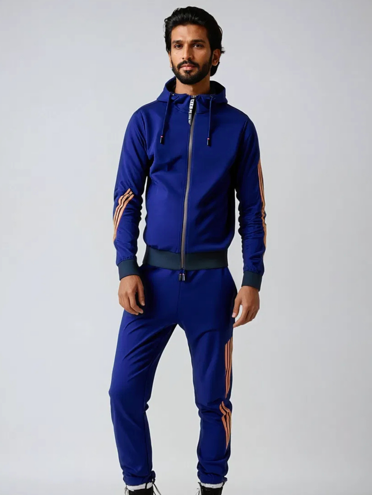 Joshua | Relaxed Striped Zip Hoodie Tracksuit Set