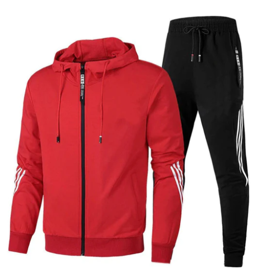 Joshua | Relaxed Striped Zip Hoodie Tracksuit Set