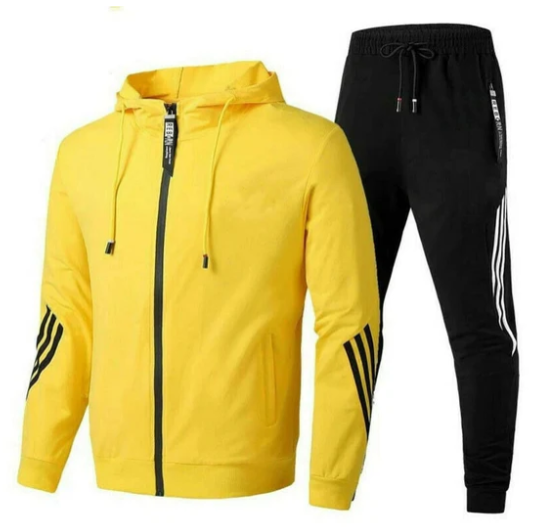 Joshua | Relaxed Striped Zip Hoodie Tracksuit Set