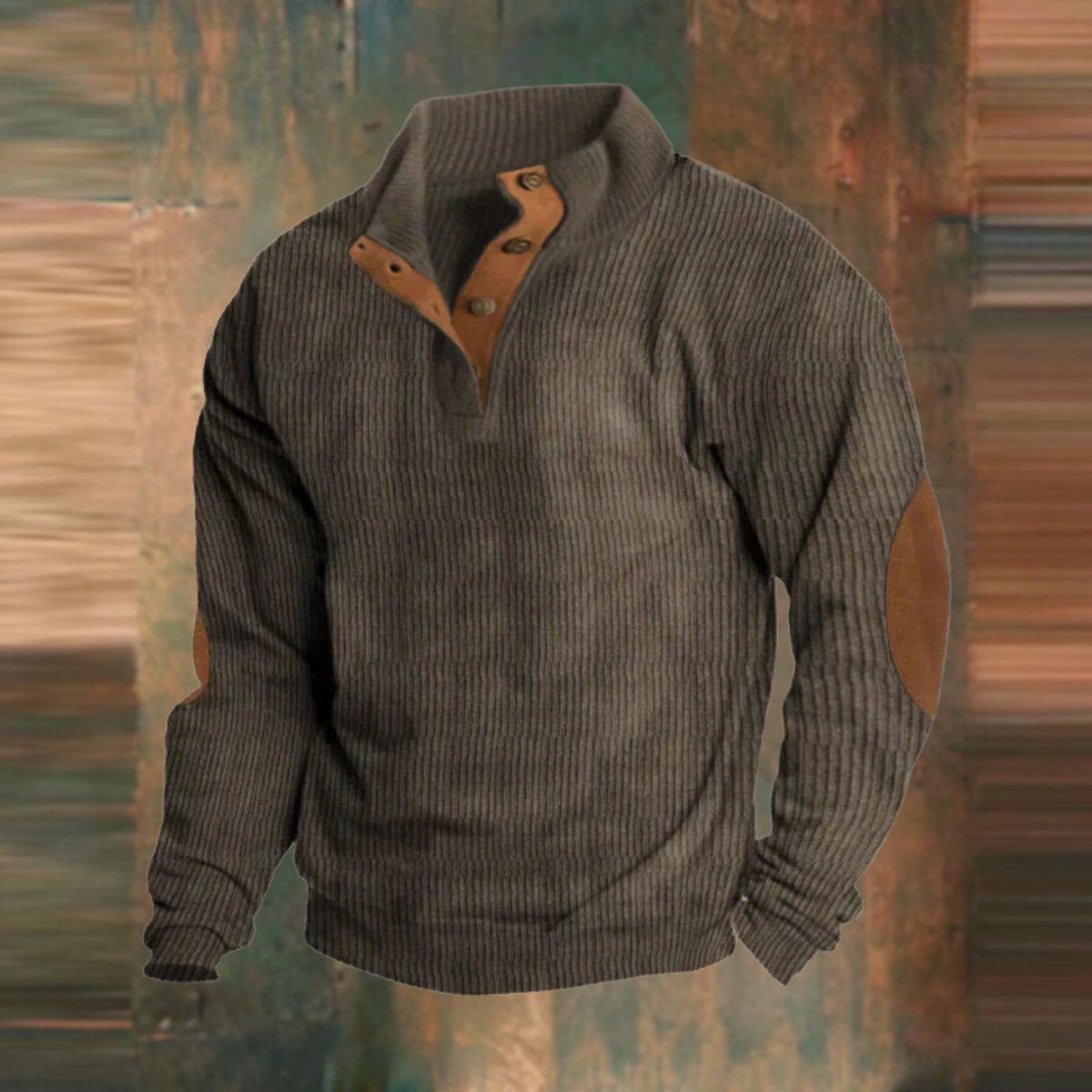 Joshua | Timeless Ribbed Mens Knit Jumper with Elbow Patches