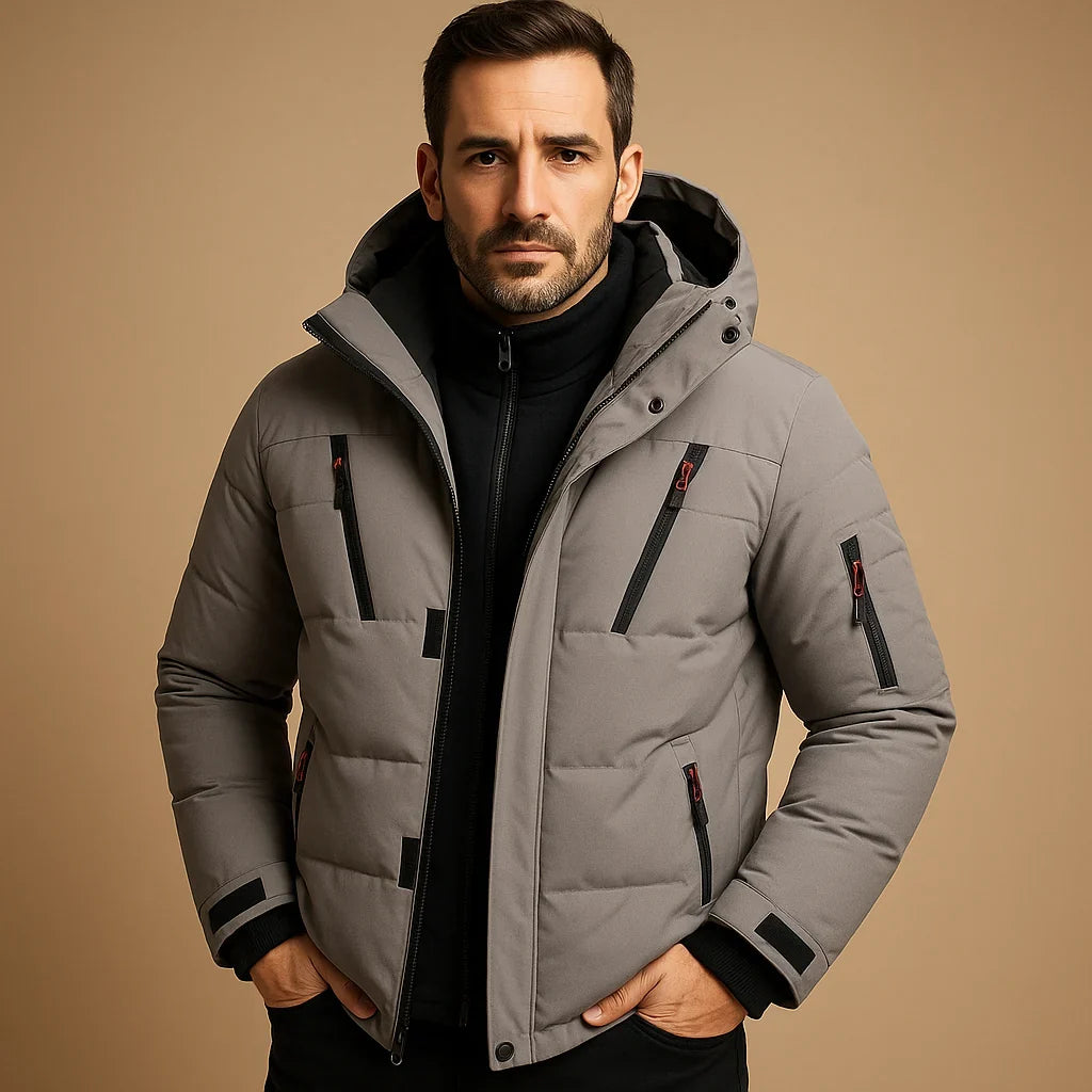 Jude | Refined Quilted Mens Parka Jacket with Hood