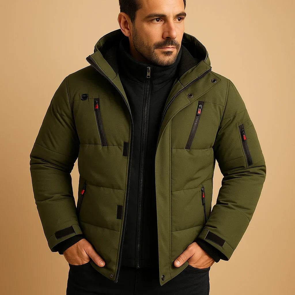 Jude | Refined Quilted Mens Parka Jacket with Hood